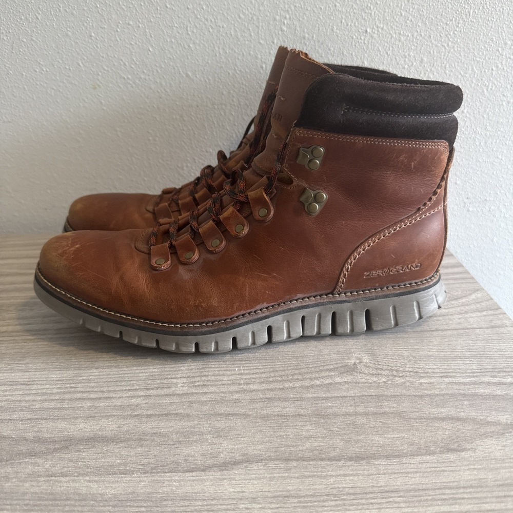 Cole Haan Men's ZeroGrand Waterproof Hiker Boot British Tan Style C30405 Sz 9.5